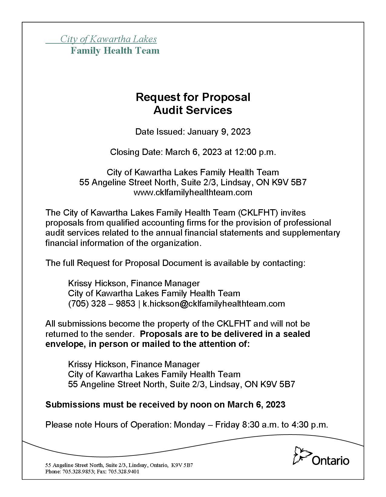RFP Audit Services Notice January 2023